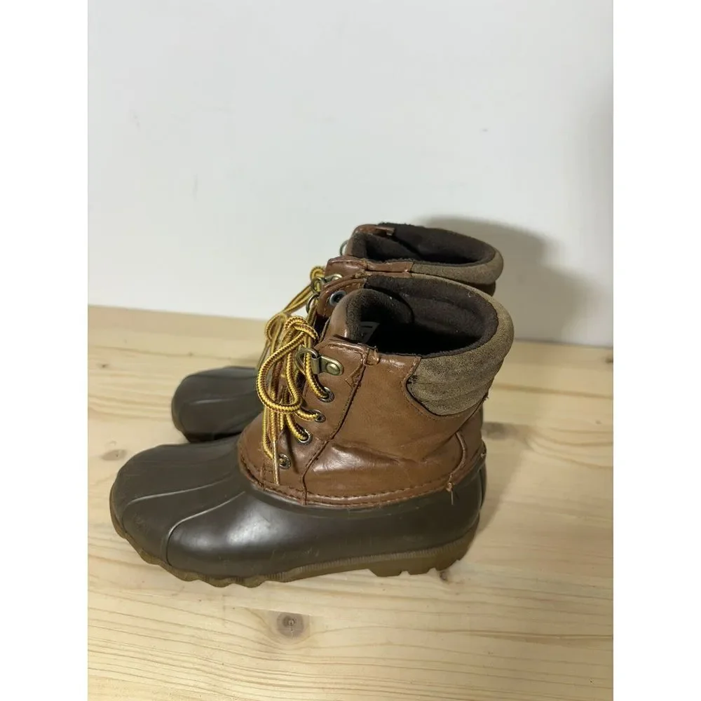 Sperry Kids Saltwater Duck Boots brown rubber winter rain snow Kids‎ Size 1 CC6